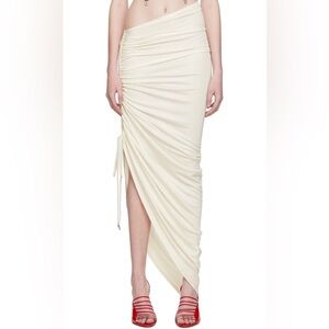 Atlein authentic asymmetric off-white viscose skirt. Size French 36 New with tag